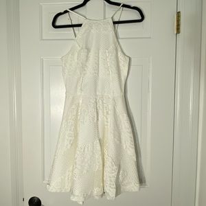 Gianni Bini White Floral Mesh Dress